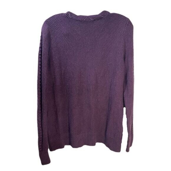 LOFT Cable‎ Knit Tunic Sweater Purple Medium - Picture 2 of 5